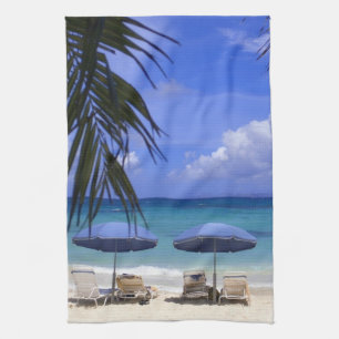 Linge De Cuisine parasols sur la plage, St-Maarten, Caraïbes