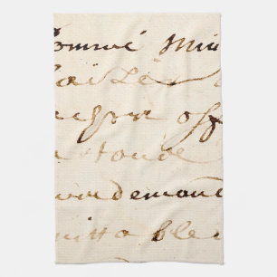 Linge De Cuisine Parchemin français bronzage vintage de manuscrit