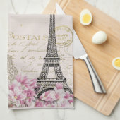 Linge De Cuisine Paris en fleurs | votre nom (Quart Plié)