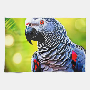 Linge De Cuisine Parler de perroquet gris africain