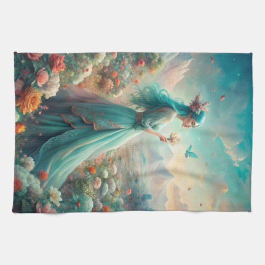 Linge De Cuisine Parmi les fleurs (Horizontal)