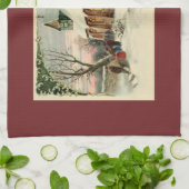 Linge De Cuisine Paroissiens de l'église de Noël à la messe de l'au (Plié)