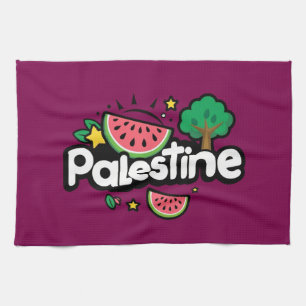 Linge De Cuisine Parole palestinienne mignonne entourée de pastèque