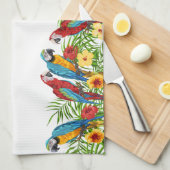 Linge De Cuisine Parrois bleu vert feuille nom de famille (Quart Plié)