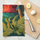 Linge De Cuisine Parroquets colorés (Quart Plié)