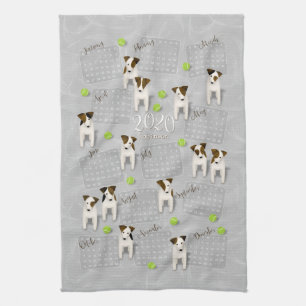 Linge De Cuisine Parson Jack Russell Terriers gris calendrier 2020