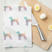 Linge De Cuisine Parson Russell Terrier Chien race Geo Pastel (Quart Plié)