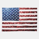 Linge De Cuisine PARTIES SCINTILLANT américaines drapeau rouge bleu (Horizontal)
