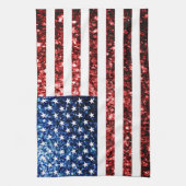 Linge De Cuisine PARTIES SCINTILLANT américaines drapeau rouge bleu (Vertical)