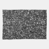 Linge De Cuisine Parties scintillant argentée et noire (Horizontal)