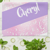 Linge De Cuisine Parties scintillant claire violette, rose et blanc (Plié)