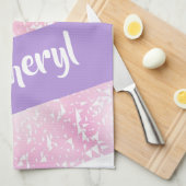 Linge De Cuisine Parties scintillant claire violette, rose et blanc (Quart Plié)