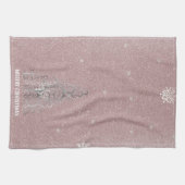 Linge De Cuisine Parties scintillant d'arbre de Noël et flocons de  (Horizontal)