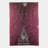 Linge De Cuisine Parties scintillant d'arbre de Noël et flocons de (Vertical)