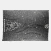 Linge De Cuisine Parties scintillant d'arbre de Noël et flocons de  (Horizontal)