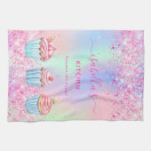 Linge De Cuisine Parties scintillant de cuisson rose vif nom cupcak (Horizontal)