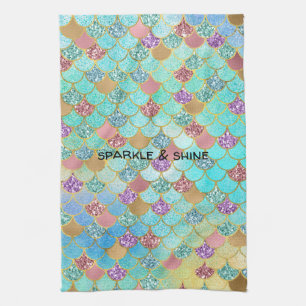 Linge De Cuisine Parties scintillant d'or bleu bleu rose violet Aqu