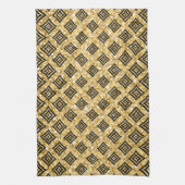 Linge De Cuisine Parties scintillant d'or Motif noir Rhomboid (Vertical)