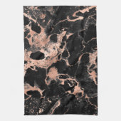 Linge De Cuisine Parties scintillant en marbre noir rose or (Vertical)