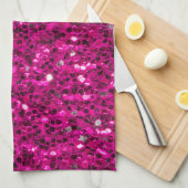 Linge De Cuisine Parties scintillant étincelante rose chaud (Quart Plié)