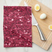 Linge De Cuisine Parties scintillant faux brillant rose foncé magen (Quart Plié)