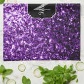Linge De Cuisine Parties scintillant foncé violet faux brillant sci (Plié)