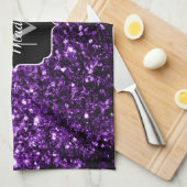 Linge De Cuisine Parties scintillant foncé violet faux brillant sci (Quart Plié)