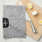 Linge De Cuisine Parties scintillant gris argent scintille Monogram (Quart Plié)