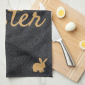 Linge De Cuisine Parties scintillant Gris Foncé Et Or (Quart Plié)