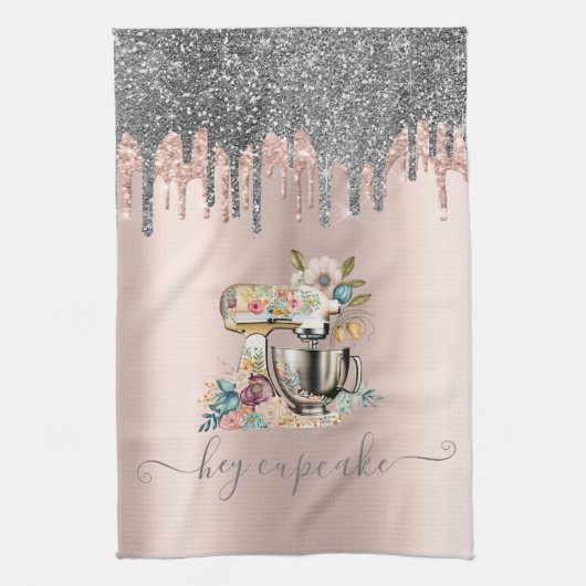 Linge De Cuisine Parties scintillant Mixer Floral Rose Gold (Vertical)