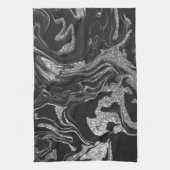 Linge De Cuisine Parties scintillant moderne en gris noir (Vertical)