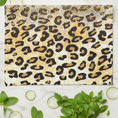 Linge De Cuisine Parties scintillant moderne Leopard Motif Gold  Om (Plié)