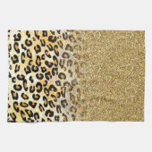 Linge De Cuisine Parties scintillant moderne Leopard Motif Gold  Om (Horizontal)