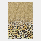 Linge De Cuisine Parties scintillant moderne Leopard Motif Gold  Om (Vertical)
