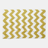 Linge De Cuisine Parties scintillant or moderne blanc Chevron (Horizontal)