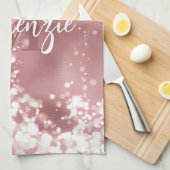 Linge De Cuisine Parties scintillant or rose (Quart Plié)