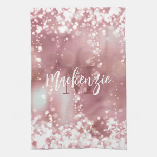 Linge De Cuisine Parties scintillant or rose