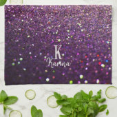 Linge De Cuisine Parties scintillant pétillant violet argenté nom m (Plié)