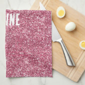 Linge De Cuisine Parties scintillant rose Faux (Quart Plié)