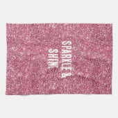 Linge De Cuisine Parties scintillant rose Faux (Horizontal)