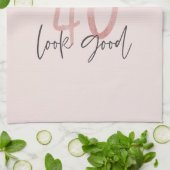 Linge De Cuisine parties scintillant rose fille, 40e anniversaire m (Plié)