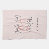 Linge De Cuisine parties scintillant rose fille, 40e anniversaire m (Horizontal)