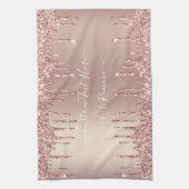 Linge De Cuisine Parties scintillant rose Gold Blush - Votre texte (Vertical)