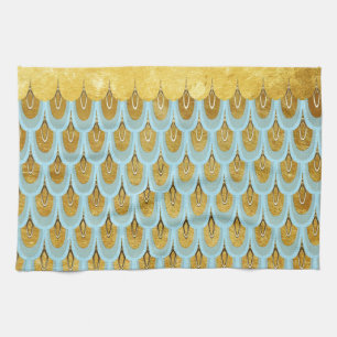 Linge De Cuisine Parties scintillant Turquoise bleu brillant Balanc