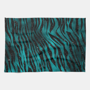 Linge De Cuisine Parties scintillant turquoise et noire Ombre Glam 