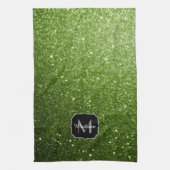 Linge De Cuisine Parties scintillant vert clair brille Monogram (Vertical)