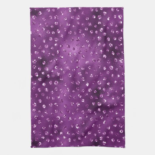 Linge De Cuisine Parties scintillant violet Ombre Glam Pois Motif (Vertical)
