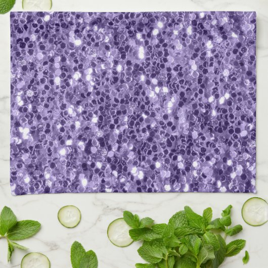 Linge De Cuisine Parties scintillant violet ultra violet étincelle (Plié)