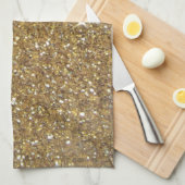 Linge De Cuisine Parties scintillantes de luxe d'or - image (Quart Plié)