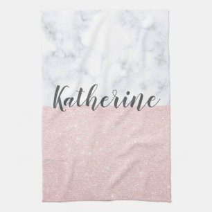 Linge De Cuisine Parties scintillantes roses girly élégantes d'or